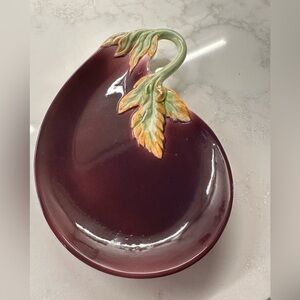 Fitz & Floyd 1988 Eggplant Shaped Ceramic Dish